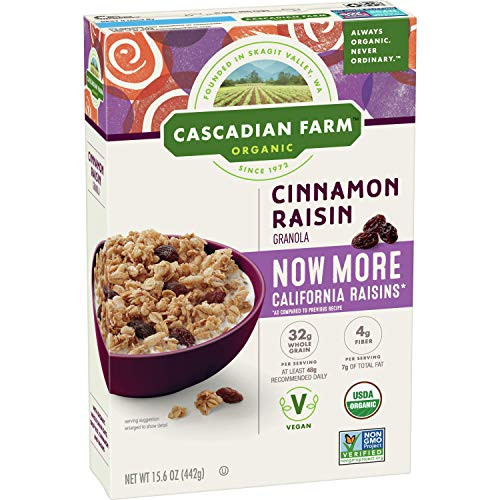Cascadian Farm Organic Granola Cinnamon Raisin Cereal  15 6 oz  Pack of 6