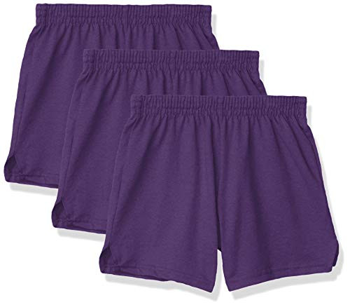 Soffe Girls  Authentic Cheer Short  Purple  X Large  3 Pack