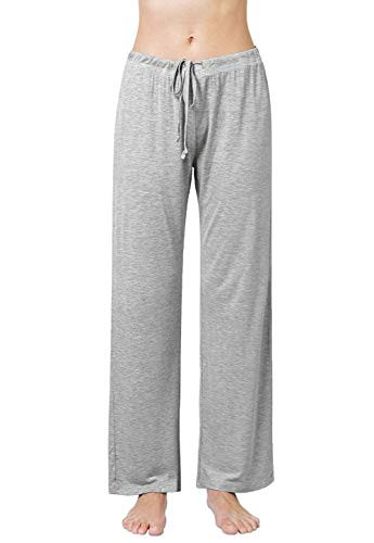 Air Curvey Womens Pajama Pants Wide Leg Casual Lounge Pants with Pocket Gray L