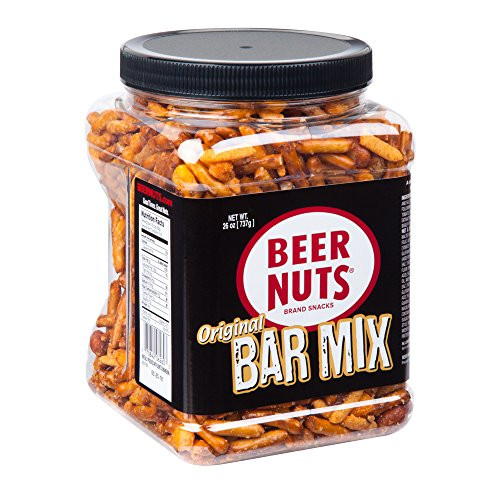 BEER NUTS Original Bar Mix   26 oz Resealable Jar  Pretzels  Cheese Sticks  Sesame Sticks  Roasted Corn Nuts  and Original Peanuts