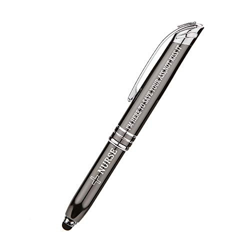FAYERXL Personalized Catholic Religious Gift Medical LED Pen Engraved Pen with Light Gifts for Doctors Nurses Medical Assistants  I m a nurse I m here to save your ass