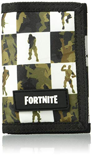 FORTNITE Kids  Big Multiplier Tri Fold Wallet  black Green  One Size