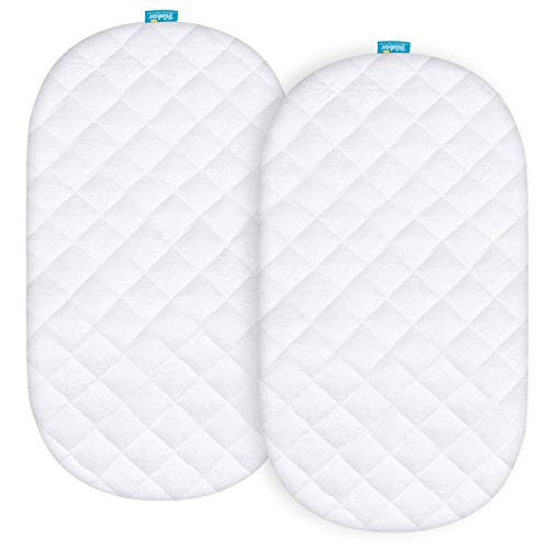 Waterproof Quilted Bassinet Mattress Pad Cover Compatible with Dream On Me Karley Bassinet  2 Pack  Ultra Soft Bamboo Sleep Surface  Breathable and Easy Care