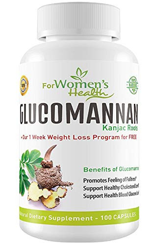 Glucomannan Capsules from Konjac Root Powder   Safe   Natural Way To Reduce Appetite   Cravings   Our Glucomannan Weight Loss Program Free   Fiber Supplement   100 Pills Of 700 mgs   2000 mg serving