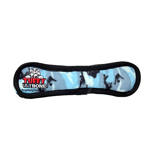 TUFFY Ultimate Bone  Durable Dog Toy  Blue Camo