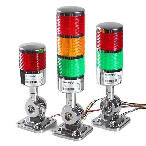 12 24V LED Stack Tower Lights  Industrial Warning Lights  Andon Lights  Column Signal Tower Indicator Lamp Beacon  Continuous Flashing Light Switchable  1 Level  with Buzzer