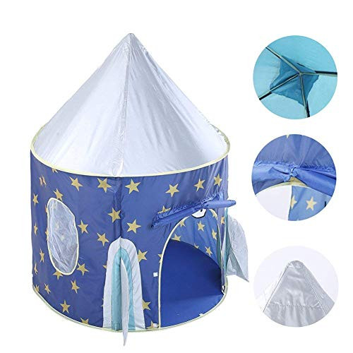 elebox Rocket Ship Play Tent Indoor/Outdoor Playhouse Easy Set up Princess Castle Blue