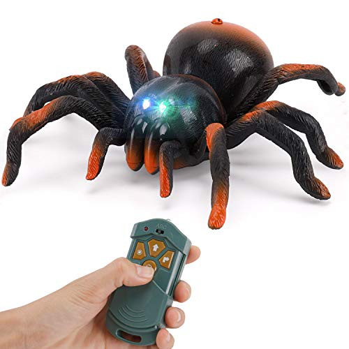 Liberty Imports RC Moving Tarantula Spider   Kids Wireless Remote Control Toy  Great for Pranks and Halloween Decorations  Realistic Scurrying Movement  Glowing LED Eyes