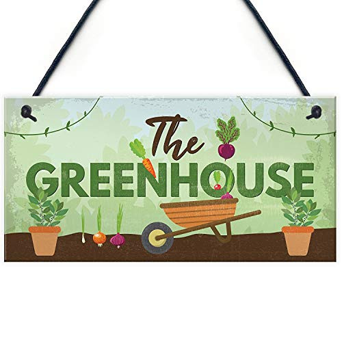 Meijiafei The Greenhouse Plaque Garden Shed Summerhouse Sign Dad Grandad Mum Nan Birthday Gift 10  X 5
