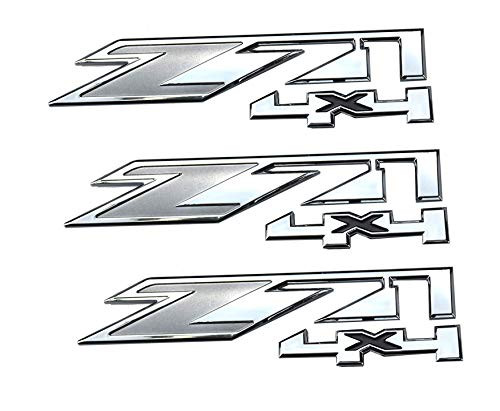 3pcs New Z71 4x4 Emblems 3D badge Decals for GMC Chevy Silverado 1500 2500 3500 (Gray)