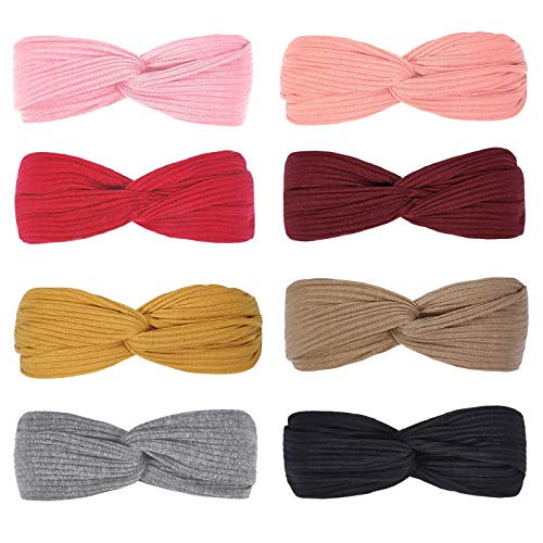 Huachi Headbands for Women Knotted Boho Stretchy Hair Bands for Girls Criss Cross Turban Headwrap Yoga Workout Summer Fashion Hair Accessories Solid Color 8Pcs Huachi Headbands for Women Knotted Boho Stretchy Hair Bands for Girls Criss Cross Turban Headwrap Yoga Workout Summer Fashion Hair Accessories Solid Color 8Pcs