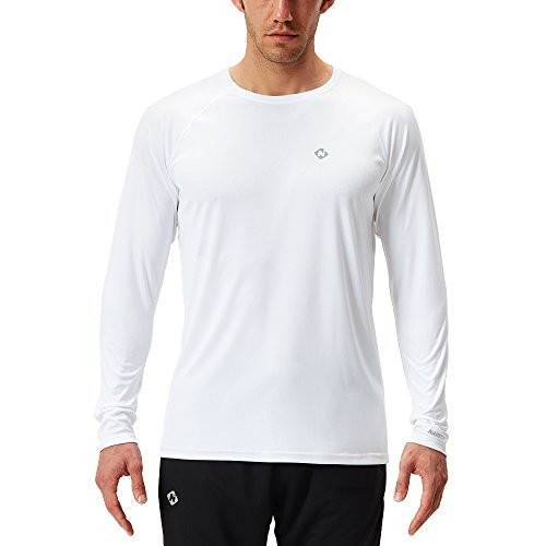 Naviskin Men s Sun Protection UPF 50  UV Outdoor Long Sleeve T Shirt White Size M