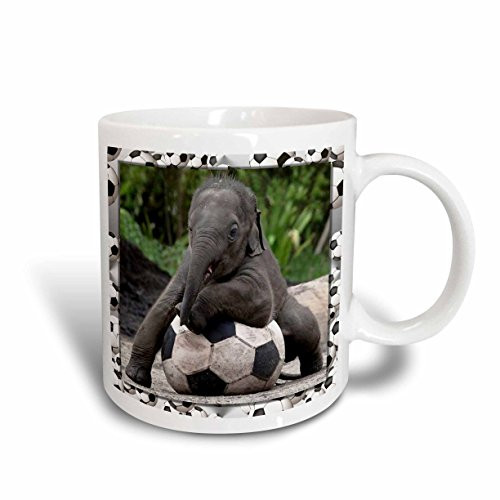 3dRose Elephant Soccer Ceramic Mug  15 Ounce 3dRose Elephant Soccer Ceramic Mug  15 Ounce