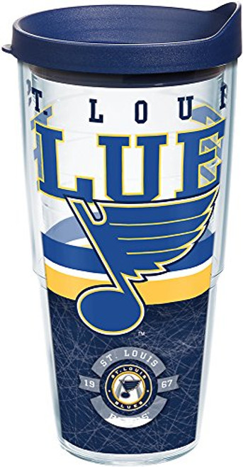 Tervis 1165208 NHL St. Louis Blues Core Tumbler with Wrap and Navy Lid 24oz, Clear Tervis 1165208 NHL St. Louis Blues Core Tumbler with Wrap and Navy Lid 24oz, Clear