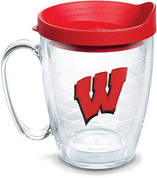 Tervis Wisconsin Badgers Primary Logo Tumbler with Emblem and Red Lid 16oz Mug Clear Tervis Wisconsin Badgers Primary Logo Tumbler with Emblem and Red Lid 16oz Mug Clear