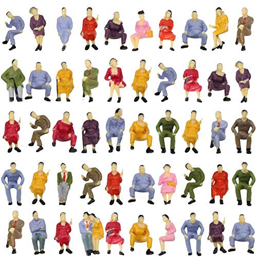 P4302 100pcs All Seated Sitting Figures O Gauge 1 50 Scale Seated People Railway Scenery Miniature Model Train Layout