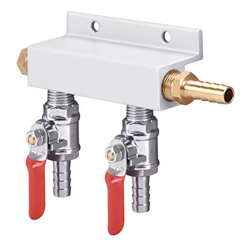 2 Way Gas Manifold CO2 Distributor Manifold 5 16 inch Barb Stem Splitter Beer Integrated Check Valves Homebrew Beer Making Brewing Tool