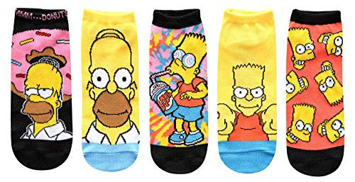 Hyp The Simpsons Juniors Womens 5 Pack Ankle Socks