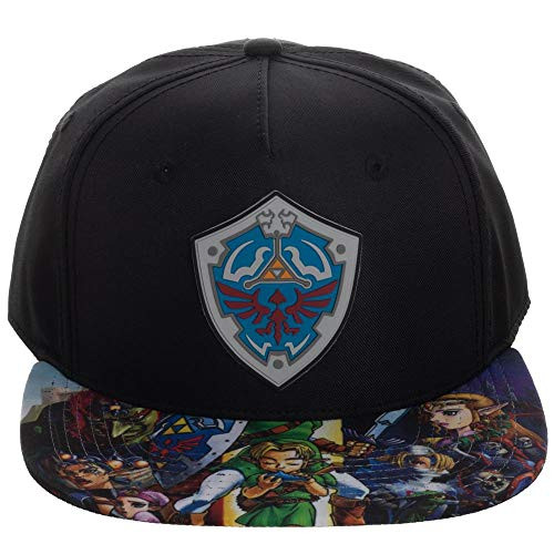Zelda Video Game Black Sublimated Print Bill Adjustable Hat