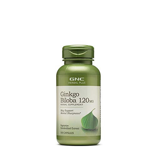 GNC Herbal Plus Ginkgo Biloba 120mg  100 Capsules  Supports Mental Sharpness
