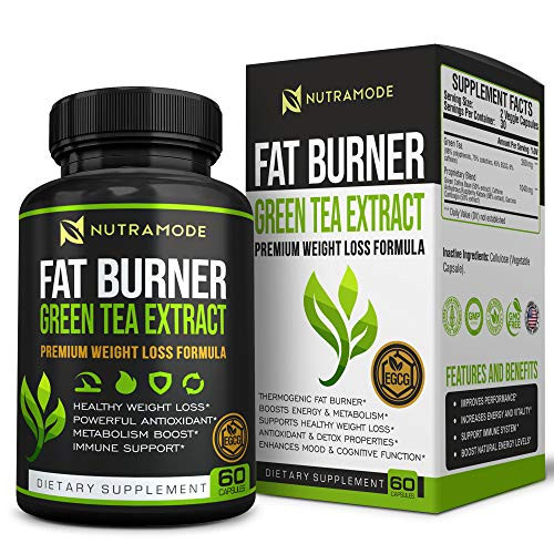 Premium Green Tea Extract Fat Burner Supplement with EGCG Natural Appetite Suppressant Healthy Weight Loss Diet Pills That Work Fast for Women and Men Detox Metabolism Booster to Burn Belly Fat Fast