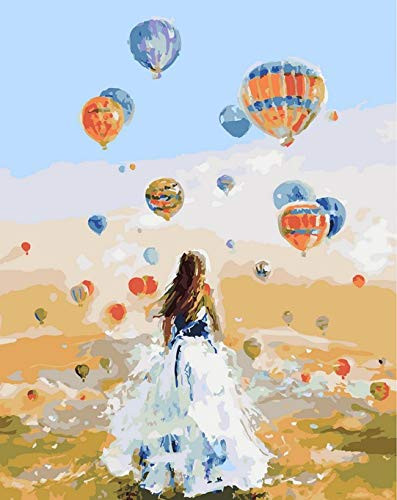 NiceHobby DIY Paint by Numbers for Adults Acrylic Painting Kit on Canvas Balloons 16x20 inches