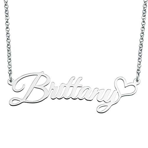 CoolJewelry Name Necklace Personalized Custom Made Nameplate Initial Necklace 925 Sterling Silver Jewelry Birthday Gift for Camille