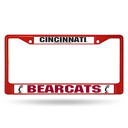 NCAA Rico Industries Standard Chrome License Plate Frame  Cincinnati Bearcats Team Color  6 x 12 25 inches