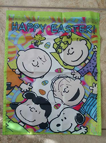 Peanuts Snoopy Charlie Brown and Gang Happy Easter 14x18 inches Garden Flag