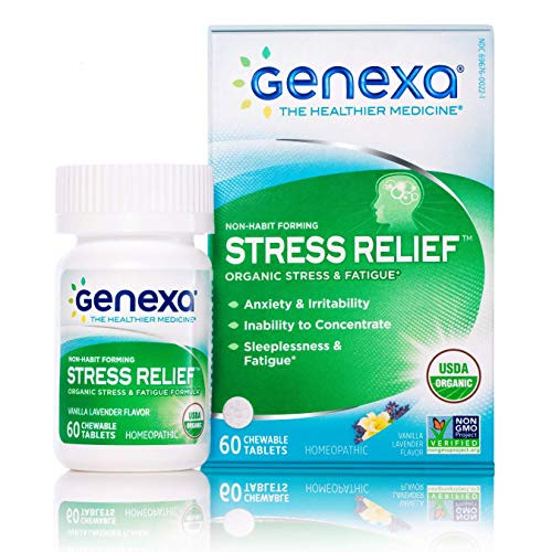 Genexa Stress Relief   60 Tablets   Certified Organic   Non GMO  Physician Formulated  Homeopathic   Sleep Aid  Stress Relief  1 Pack