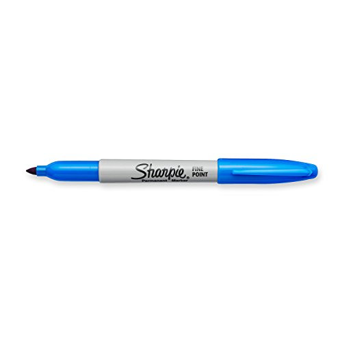 Sharpie Permanent Markers  Shrink Wrap Packaging  Fine Point  Techno Blue  1 Count