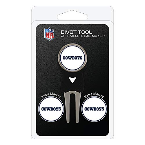 Team Golf NFL Dallas Cowboys Divot Tool with 3 Golf Ball Markers Pack  Markers are Removable Magnetic Double Sided Enamel
