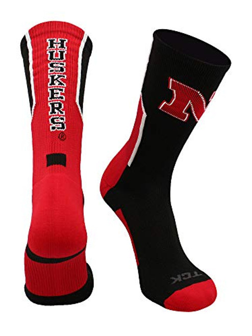 TCK Nebraska Cornhuskers Perimeter Crew Socks Black Scarlet White Small TCK Nebraska Cornhuskers Perimeter Crew Socks Black Scarlet White Small