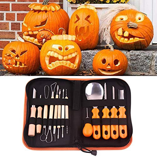 Halloween Pumpkin Carving Kit  13 Pieces Professional Stainless Steel Pumpkin Carving Tools Kit with Carrying Case Carve Jack O Lanterns Halloween Decorations DIY