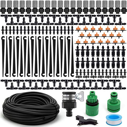Flantor Garden Irrigation System  50ft 1 4  Blank Distribution Tubing Watering Drip Kit DIY Saving Water Automatic Irrigation Equipment Set for Garden Greenhouse  Flower Bed Patio Lawn