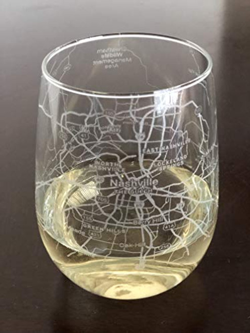 Stemless 17oz Wine Glass Urban City Map Nashville Tennessee Stemless 17oz Wine Glass Urban City Map Nashville Tennessee