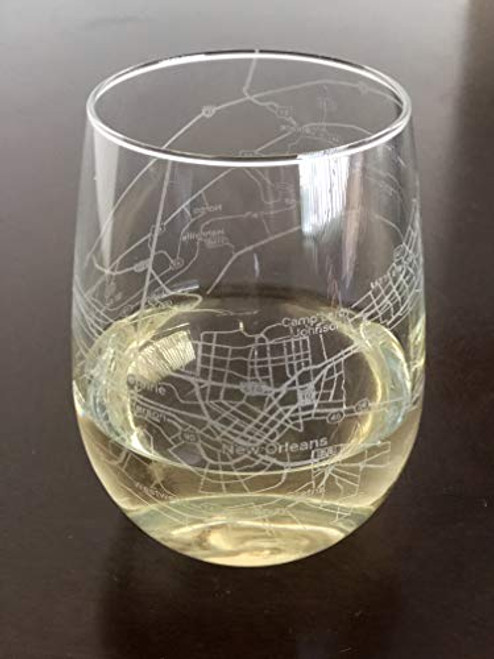 Stemless 17oz Wine Glass Urban City Map New Orleans Louisiana Stemless 17oz Wine Glass Urban City Map New Orleans Louisiana