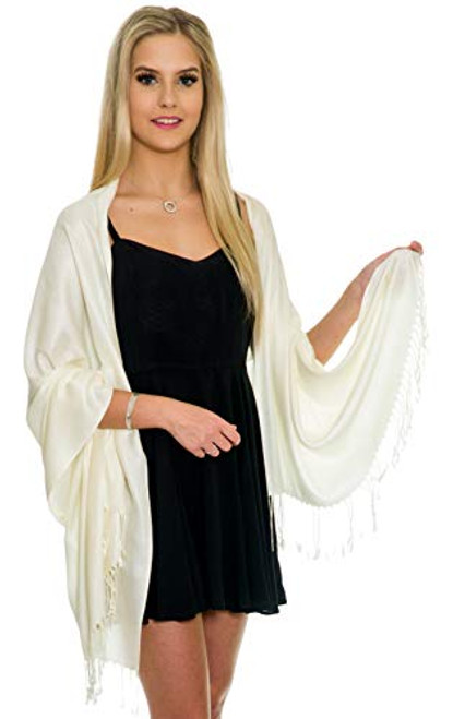 Pashmina Shawls and Wraps for Evening Dresses  Large Soft Pashmina Wedding Ivory Shawl