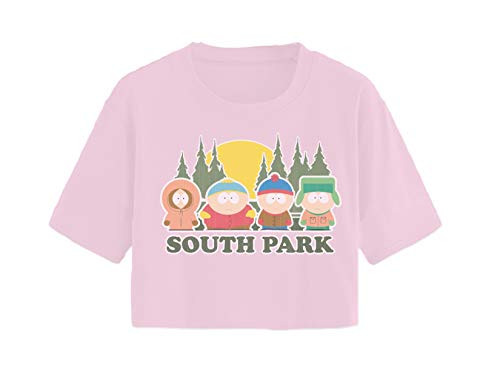 South Park Ladies Logo Shirt   Cartman  Kenny  Kyle   Stan Tee   Classic Crop Top T Shirt  Light Pink  XX Large
