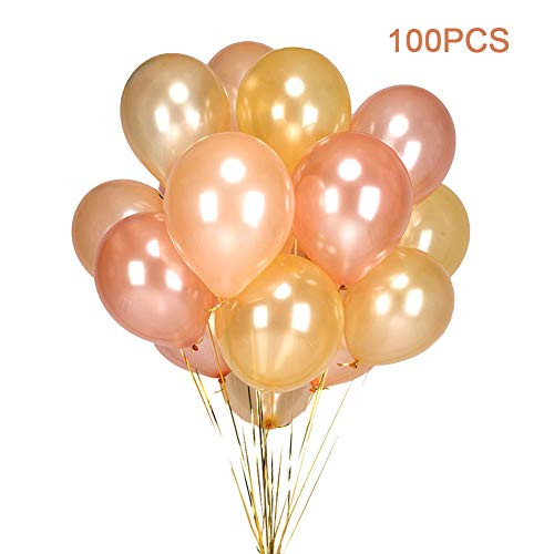 100PCS Gold & Rose Gold & Champagne Gold Color Party Balloons-12 inch Latex Helium Gold Balloons Rose Gold Balloons Champagne Gold Balloons for Party Decorations Supplies