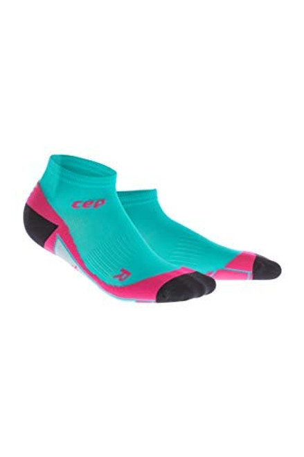 CEP Womens Ankle Compression Running Sock Low Cut  Lagoon Pink  IV
