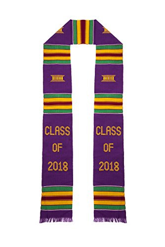 Class of 2018 Kente Cloth Graduation Stole   Purple