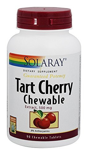 Solaray Guaranteed Potency Tart Cherry Fruit Extract  Chewable  Cherry  Btl Plastic  500mg   90ct