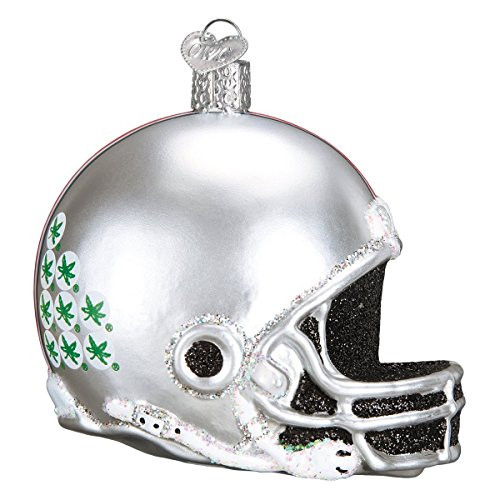 Old World Christmas Buckeyes Glass Blown Ornaments for Christmas Tree  Ohio State Helmet