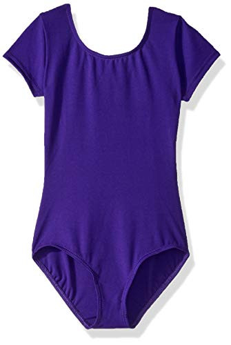 Capezio Girls  Little Team Basic Short Sleeve Leotard  Purple  Intermediate