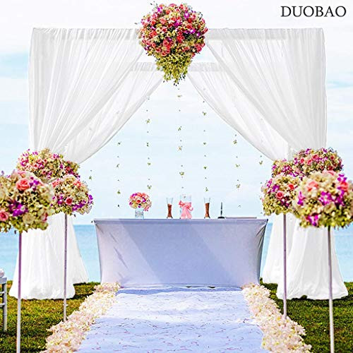 Chiffon Backdrop Curtain 5FTx7FT Chiffon Fabric Drapes for Wedding Ceremony Chiffon Voile Curtains 2 Panels 29  x84   Photography Backdrop Drapes Party Stage Backdrop Chiffon  29  x84  x2pcs  White