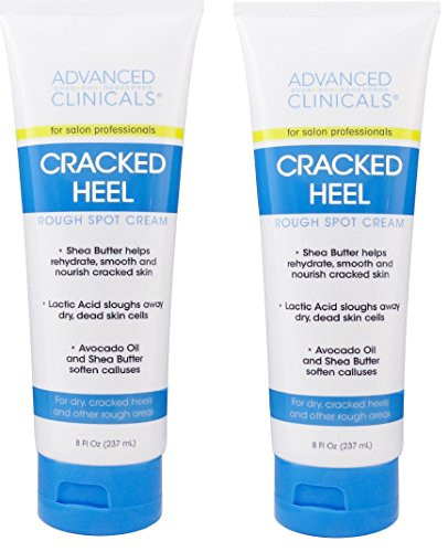 Advanced Clinicals Cracked Heel Cream For Dry Feet  Rough Spots  And Calluses   Two   8oz