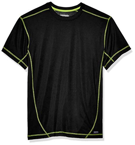 Smith s Workwear Men s Performance Contrast Crew T Shirt  Black Laser Yellow  Large