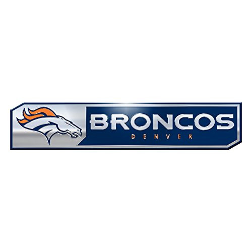 FANMATS NFL   Denver Broncos 2 Piece Heavy Duty Alumnium Truck Emblem Set  Blue  1 75  x 8