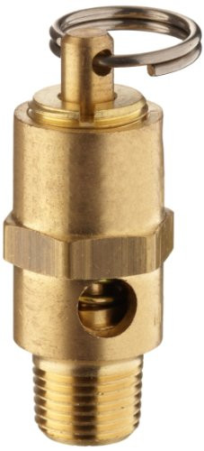Kingston KSV10 Series Brass ASME Code Low Profile Safety Valve  175 psi Set Pressure  1 8  NPT Male